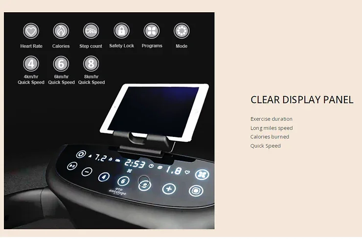 Compact Running Machine for Home Fitness | Fuji BeHealthy Foldable Smart Treadmill | Led Touch Screen Console - Image 12